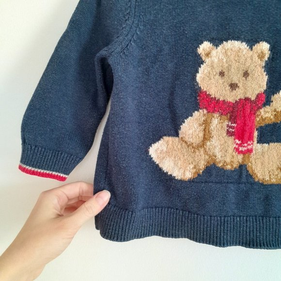 baby GAP Navy Sweater with Bear - Picture 5 of 16